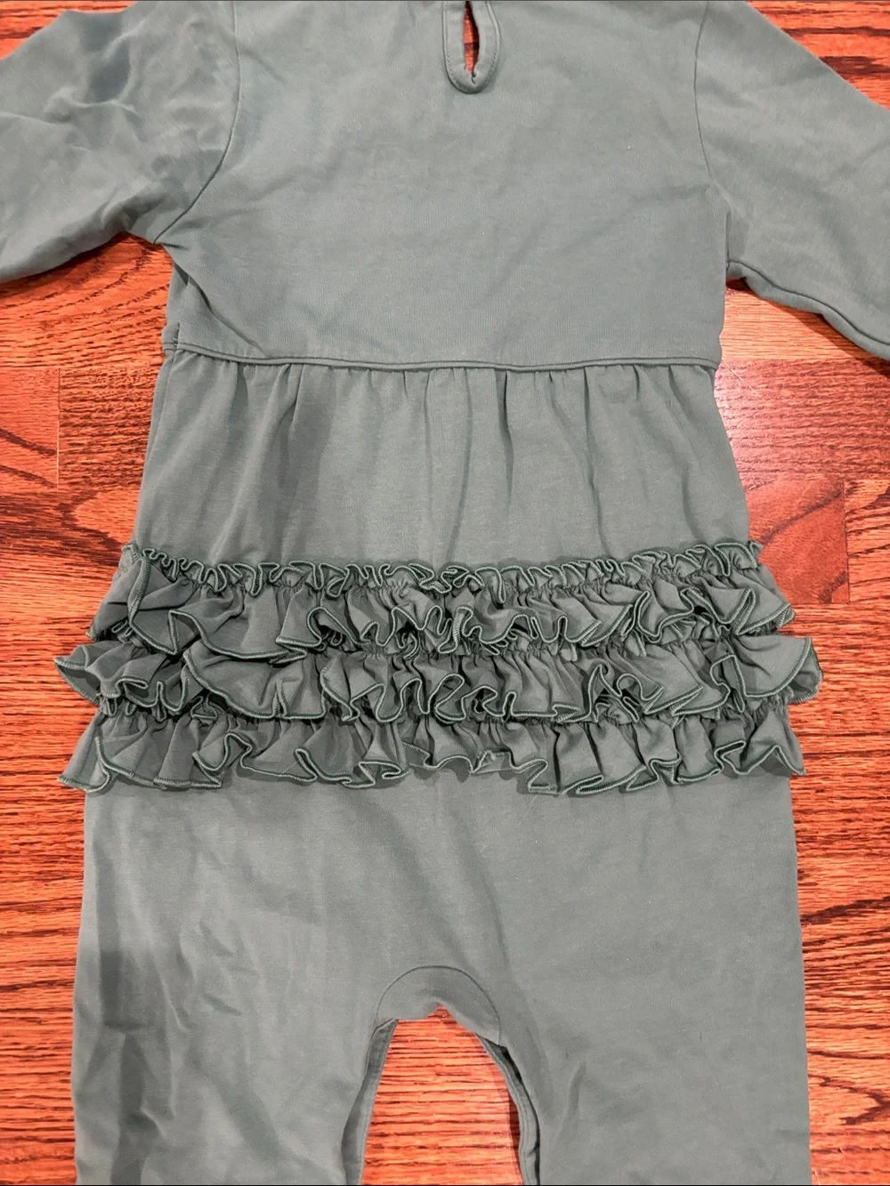 Ruffle Butts Teal Green 2T Toddler Kid Romper